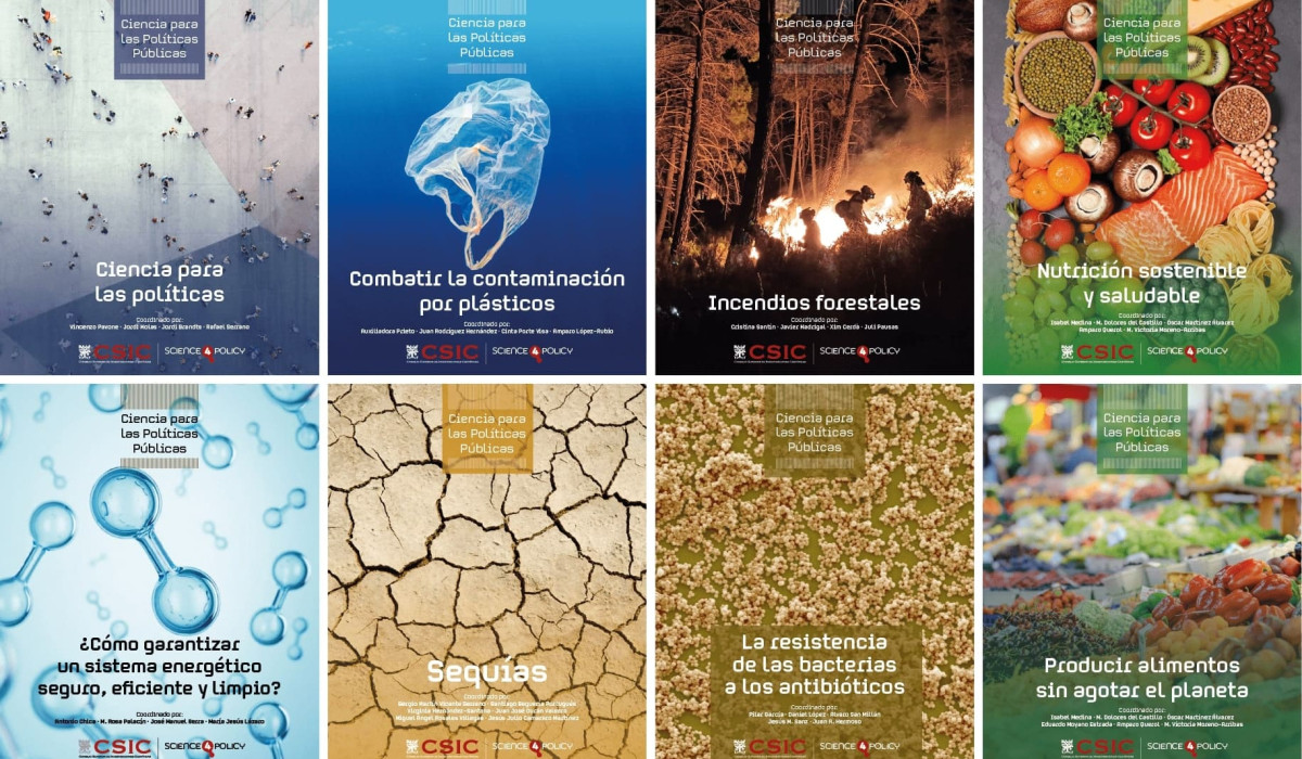 Covers of the eight Science for Public Policy reports / CSIC